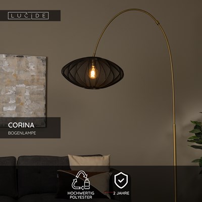 Lucide CORINA - Bogenlampe - 1xE27 - Schwarz
